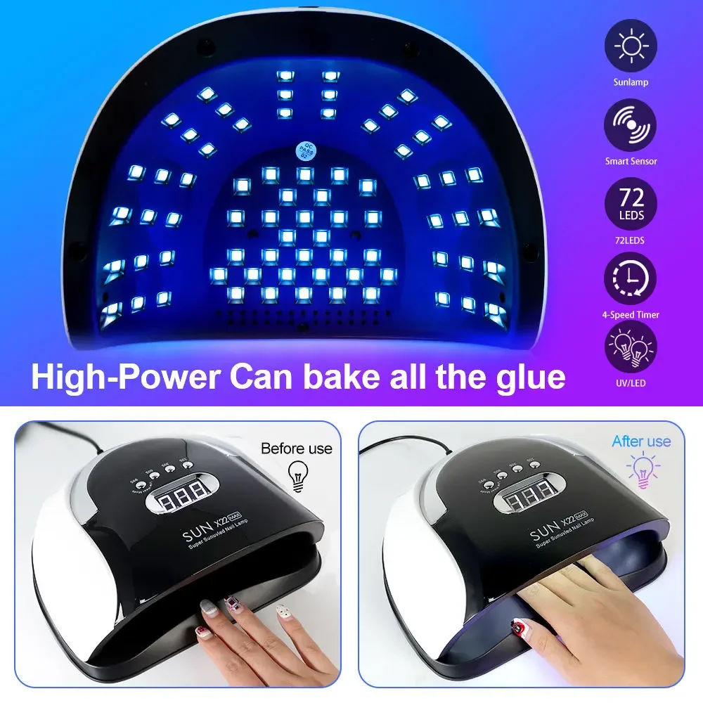 Sèche-ongles aste avec lampe LED UV, séchage rapide, sans fil, durcissement de tous les vernis à ongles en gel, manucure