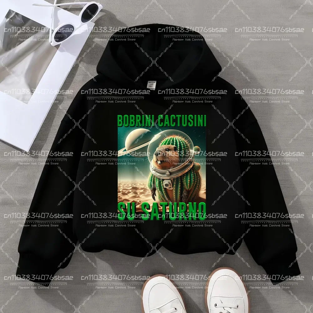 الفتيان والفتيات البلوز الدافئة متعة الإيطالية Brainrot شخصية 2D الأطفال مقنعين البلوز الخريف الشتاء الدافئة المألوف