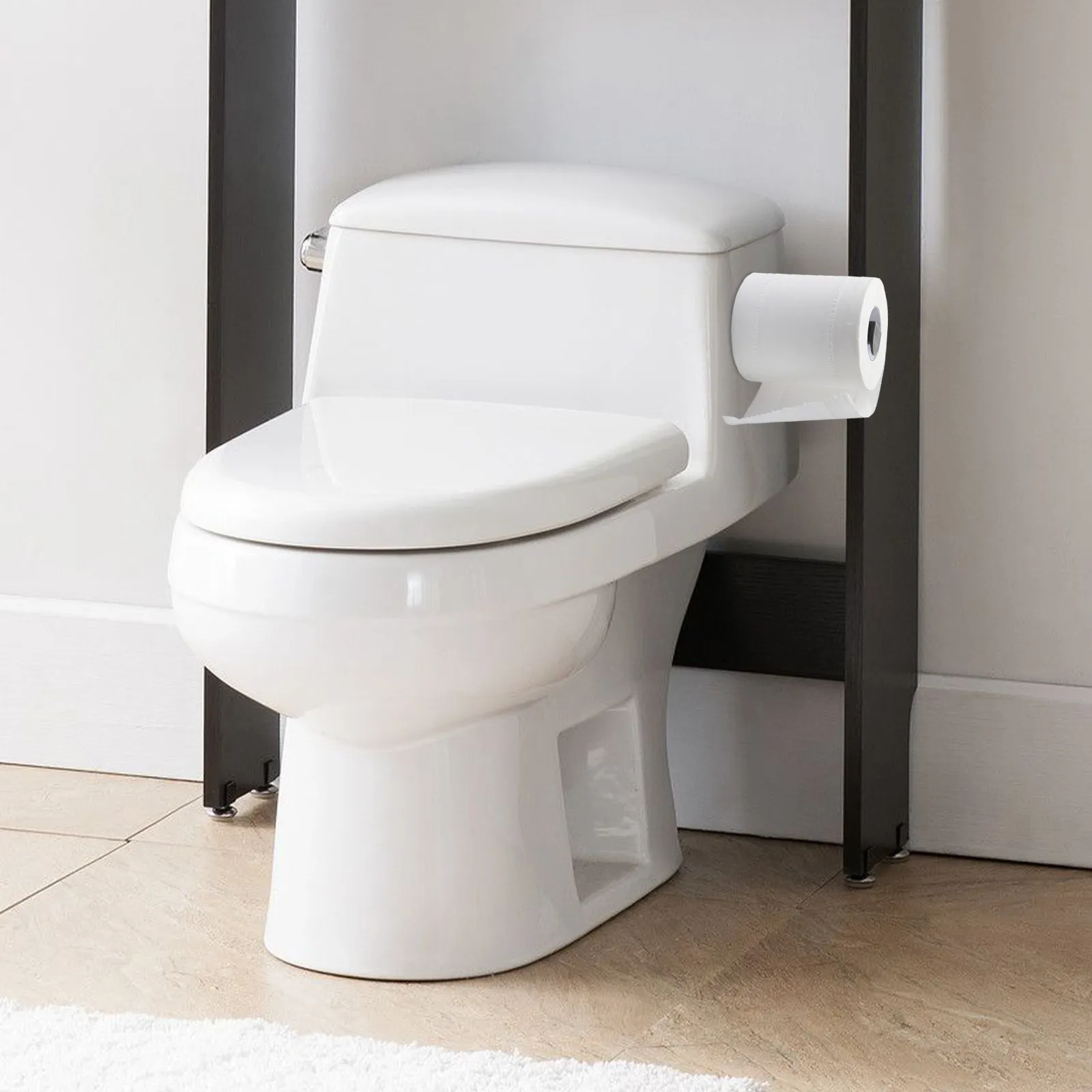 5Pcs Toilet Chair Tissue Holders Plastic Commode Chair Paper Roll Stands Clip on Toilet Paper Holder for Seniors Nursing Patient