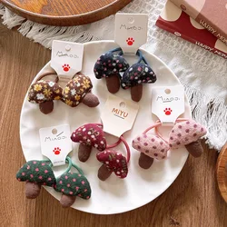 Cute Floral Mushroom Hair Rope Ring Children Gift Baby Girl Kid Elastic Hair Rubber Band Accessories Headdress Headwear Ornament