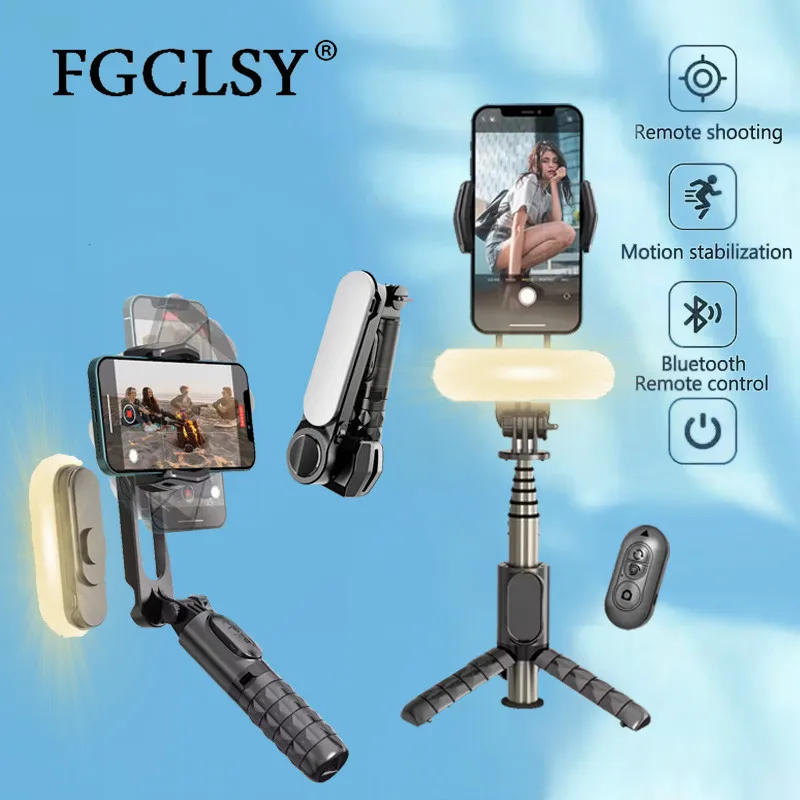 360 Rotation Following shooting Mode Gimbal Stabilizer Selfie Stick Tripod gimbal For iPhone Phone Smartphone live photography