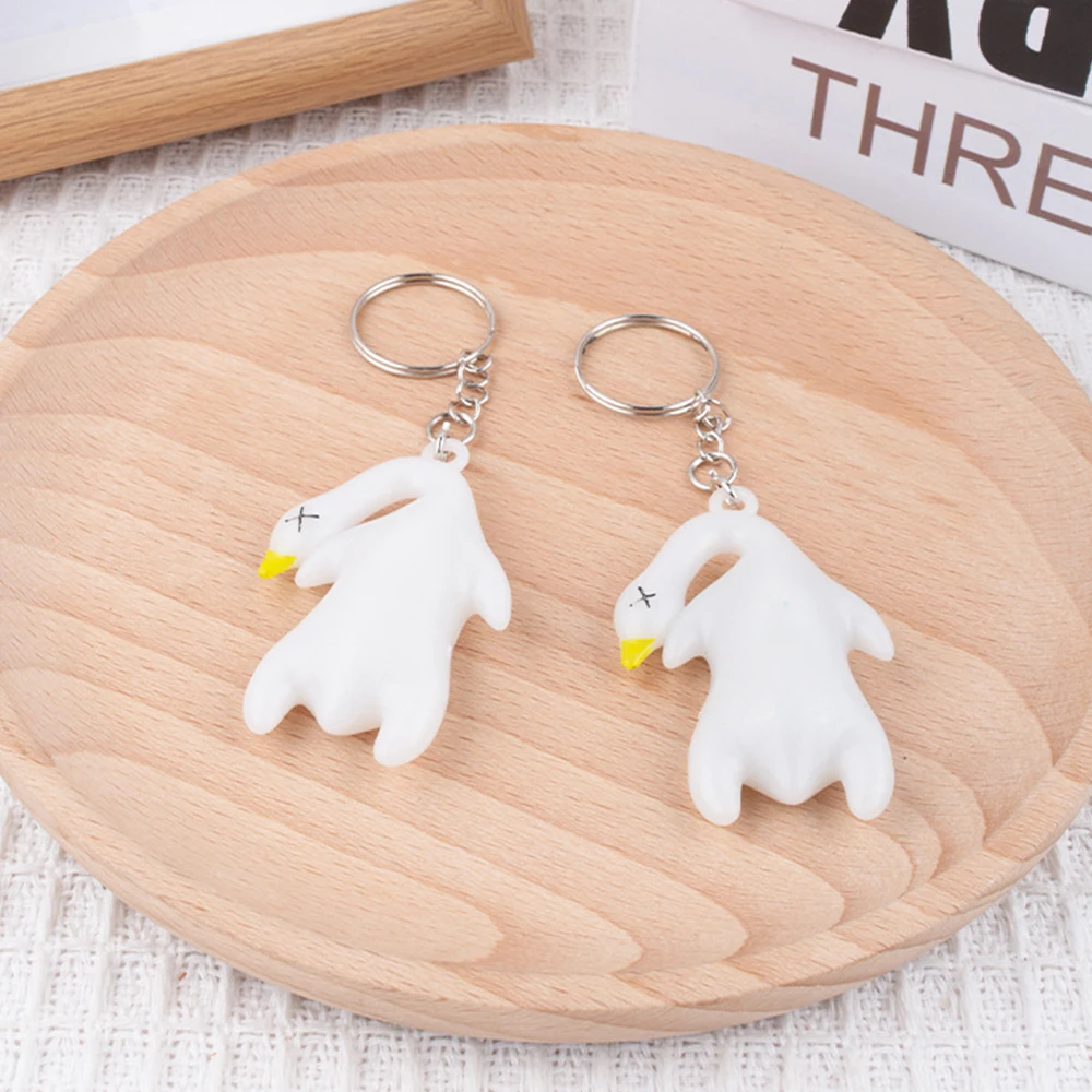 مضيئة مضحك أوزة المفاتيح بطة مشوية حبل كيرينغ ظهره قلادة سيارة معلقة اكسسوارات تغيير لون حقيبة مفتاح سلسلة هدية