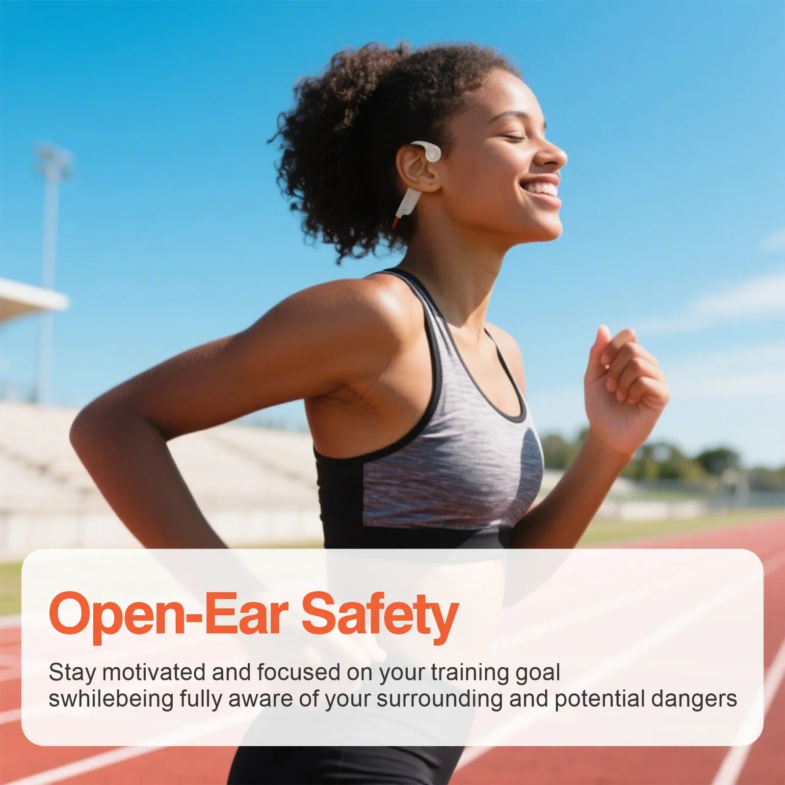 Bluetooth 5.3 골전도 헤드폰 오픈 이어 디자인(마이크 포함) 스포츠 러닝 체육관 하이킹 사이클링을 위한 6시간 배터리 수명