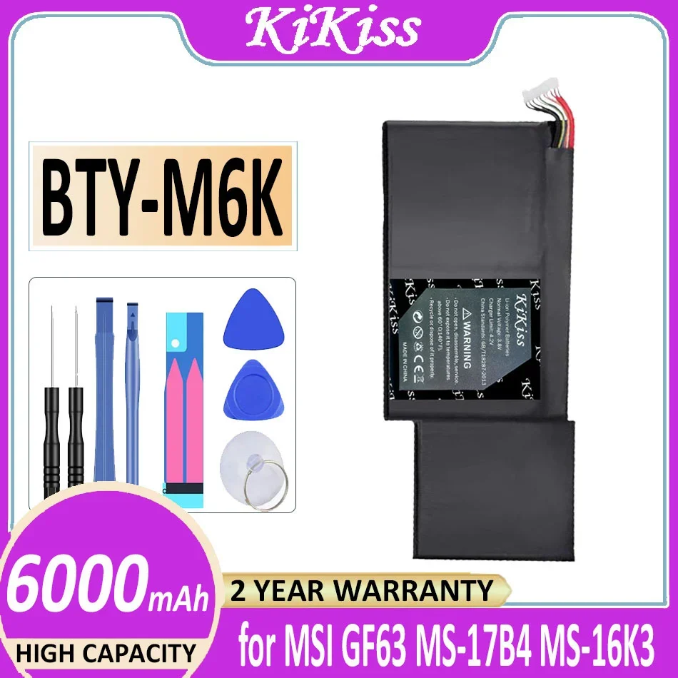 

KiKiss Battery BTY-M6K 6000mAh for MSI MS-17B4 MS-16K3 GS63VR-7RG GF63 Thin 8RD 8RD-031TH 8RC GF75 Thin 3RD 8RC 9SC