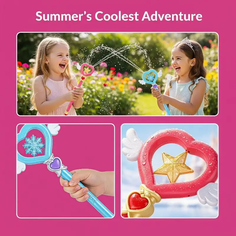 Fairy Wand Water  Kids Magic Water Sprinkler Wand Outdoor Summer Pool Beach Splash Toy for Garden Lawn Party Children Gift