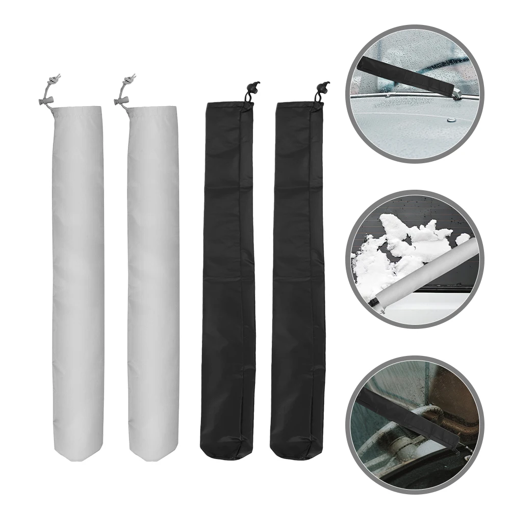 

2 Pairs Wiper Covers Waterproof Snow Proof Blade Sleeves Rear Auto Wiper Blade Covers View Mirror Protective Auto Exterior Parts