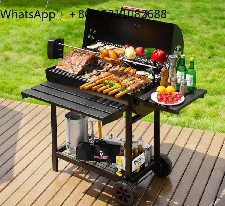 SCY Household Thickened BBQ Grill Villa Patio BBQ Grill Charcoal Outdoor Portable Grill