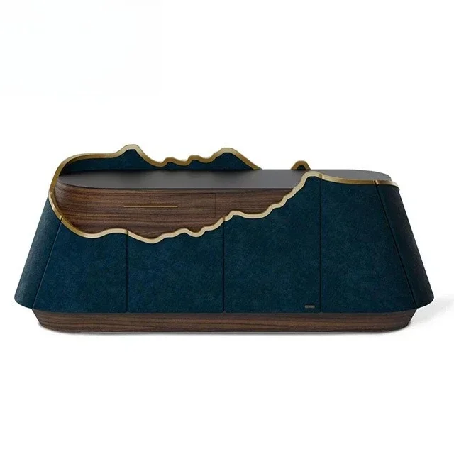 Modern simple curved so lid w ood dinin g side cabine t des igner home li ving ro om again st the wall storage lo cker