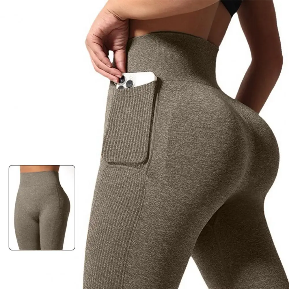 Женские брюки для йоги, леггинсы в рубчик с высокой талией и боковым карманом, спортивные брюки в 3d инженерном стиле для женщин, однотонные брюки для йоги