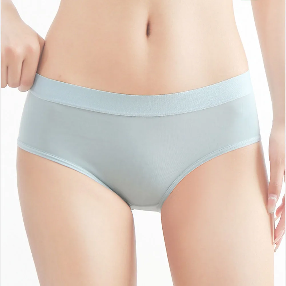 Women Pure Cotton Middle Rise Breathable Briefs Japanese Style Underwear Simple Solid Underpants Seamless Ladies Briefs Panties