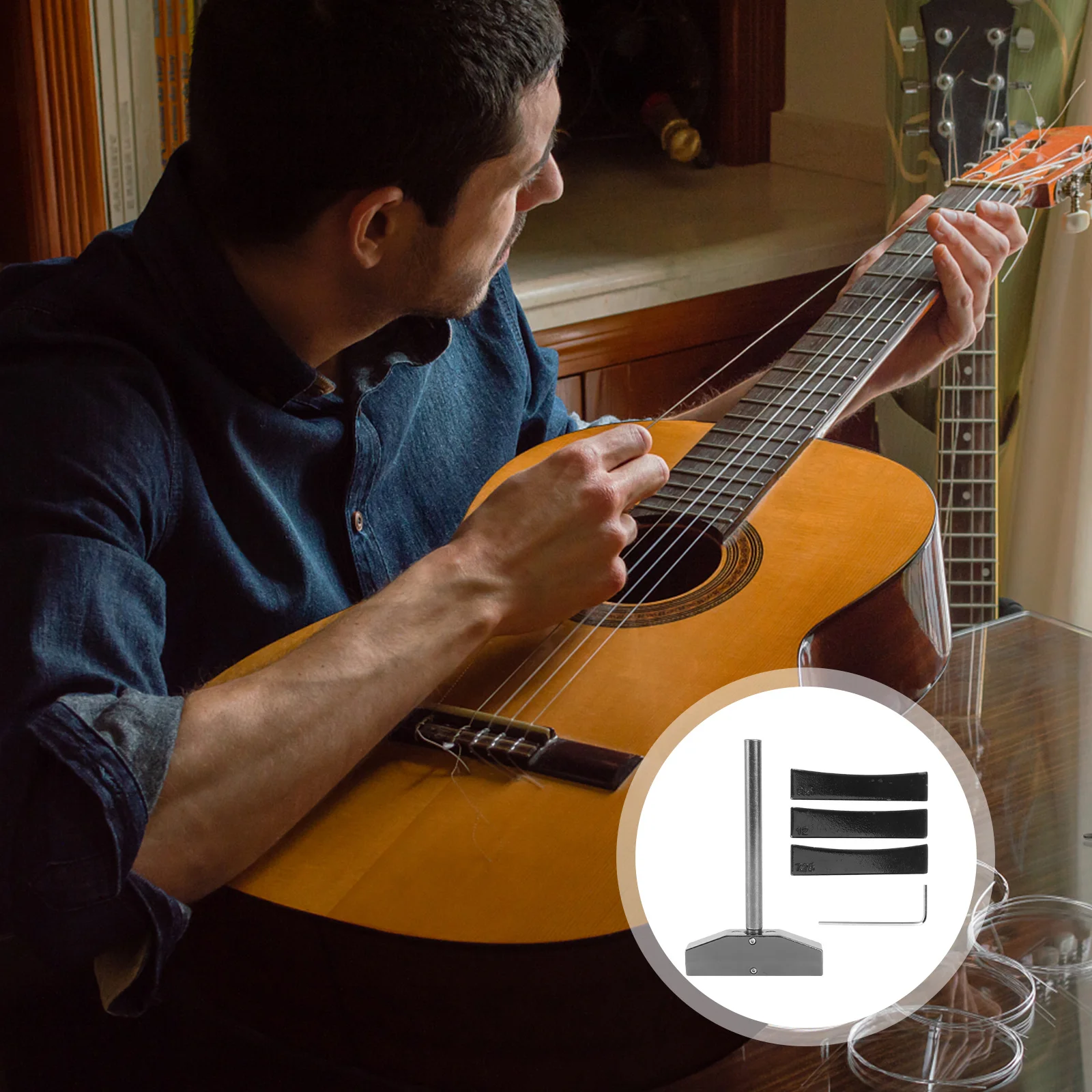 

1Set Guitar Fret Install Tool Durable Alloy Press Caul Inserts for Luthiers Easy Accurate Fretting Guitar Fret Install Tool