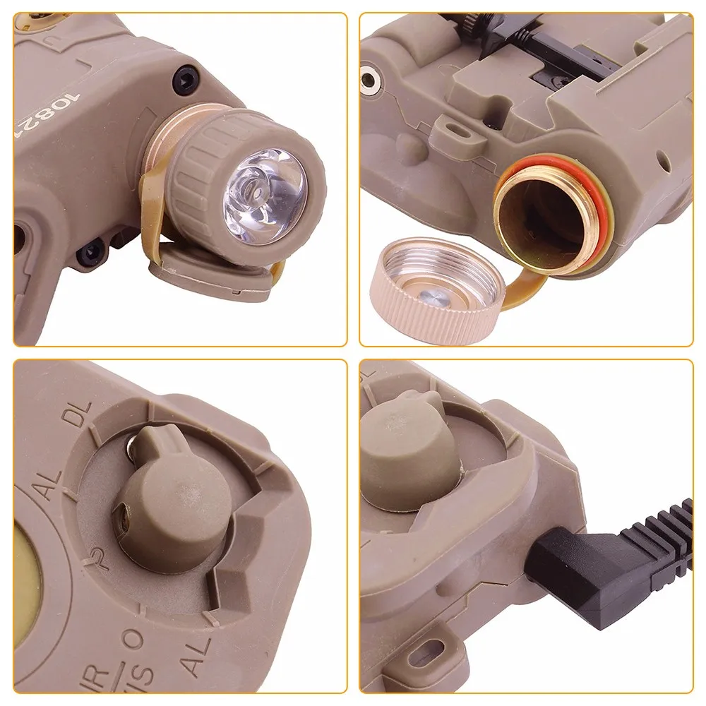 Imagem -06 - Uma Peq15 Caixa de Bateria Red Dot Laser Branco Led Lanterna Airsoft Caça ir Infravermelho Arma de Visão Noturna Luz para 20 mm Ferroviário