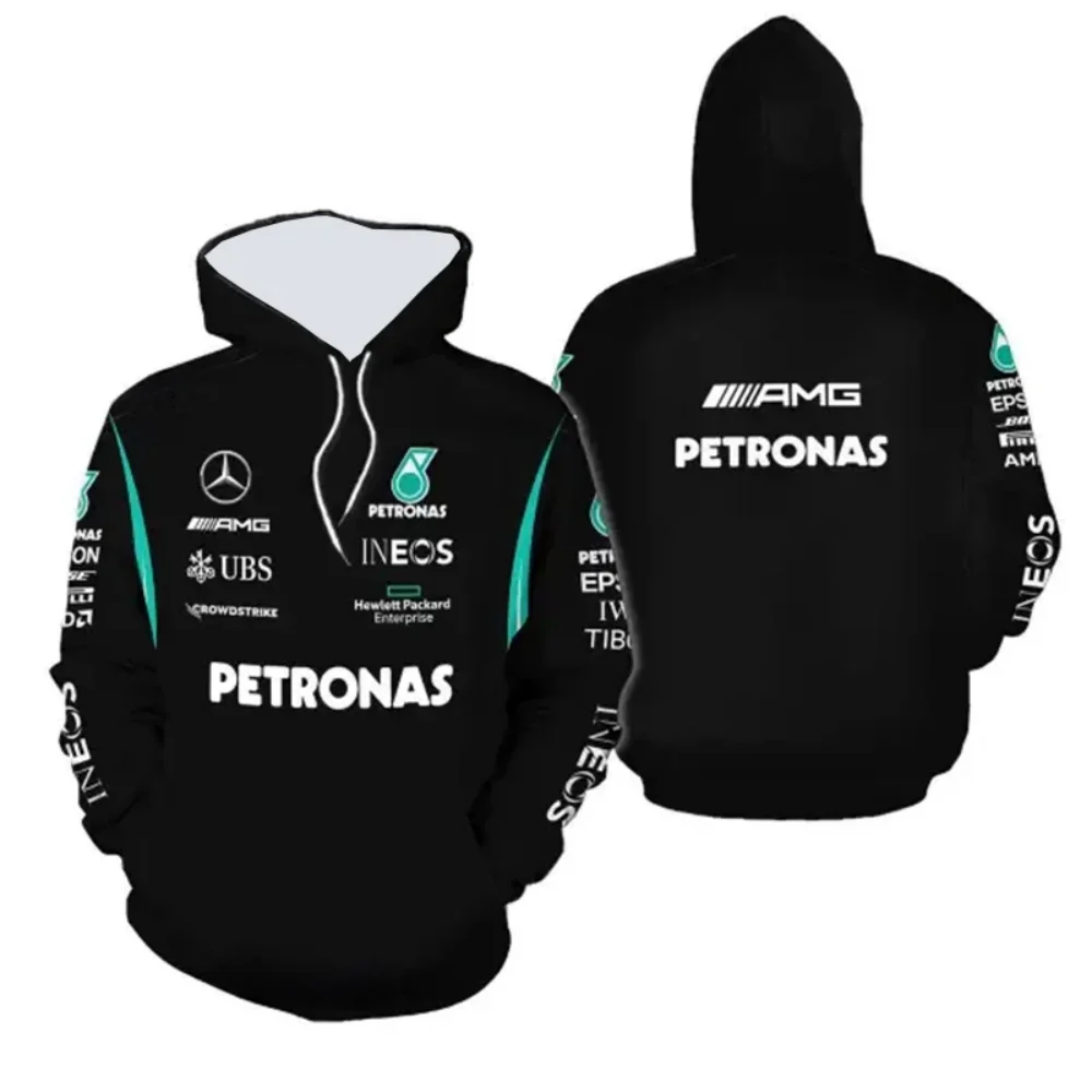 New Autumn And Winter F1 Racing Long Sleeved Hooded Men'S Women'S Outdoor Motorcycle Riding Clothes Mercedes 3D Thin Pullover