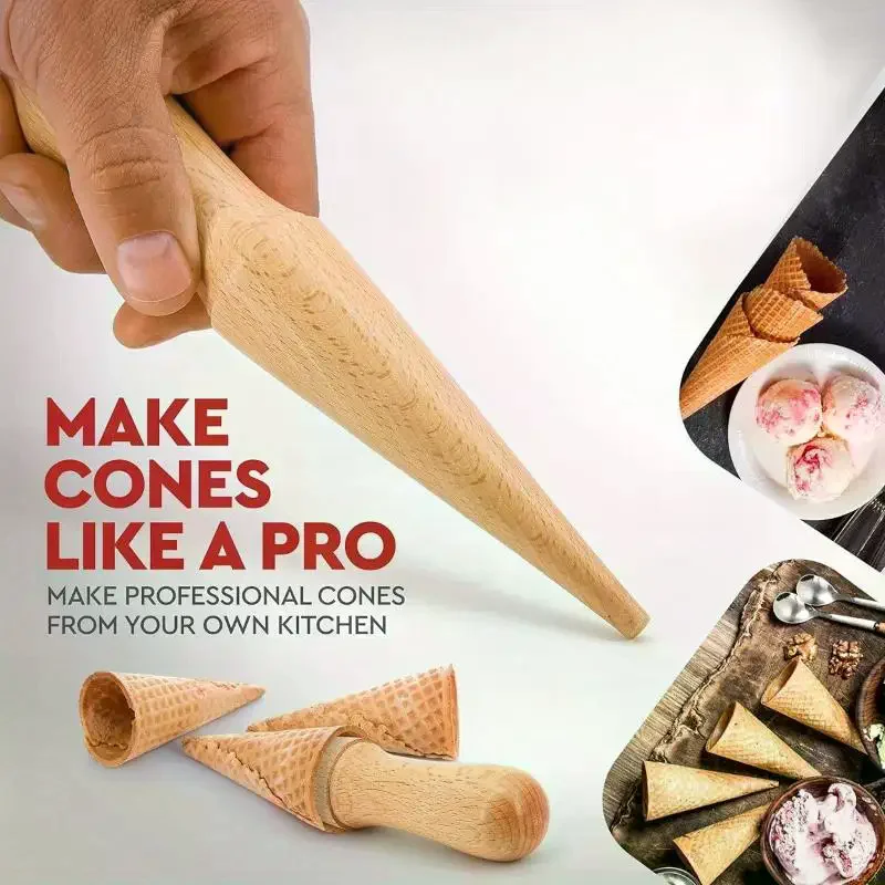1pc, Wooden Ice Cream Cone Mol - огляд і ціна Waffle Cone Maker