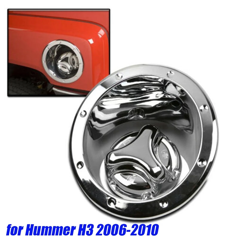 AU04 -Car Fuel Gas Tank Cover Chrome Bezel For Hummer H3 2006-2010 Oil Filler Cap Gasoline Hatch Moulding Trim Accessories