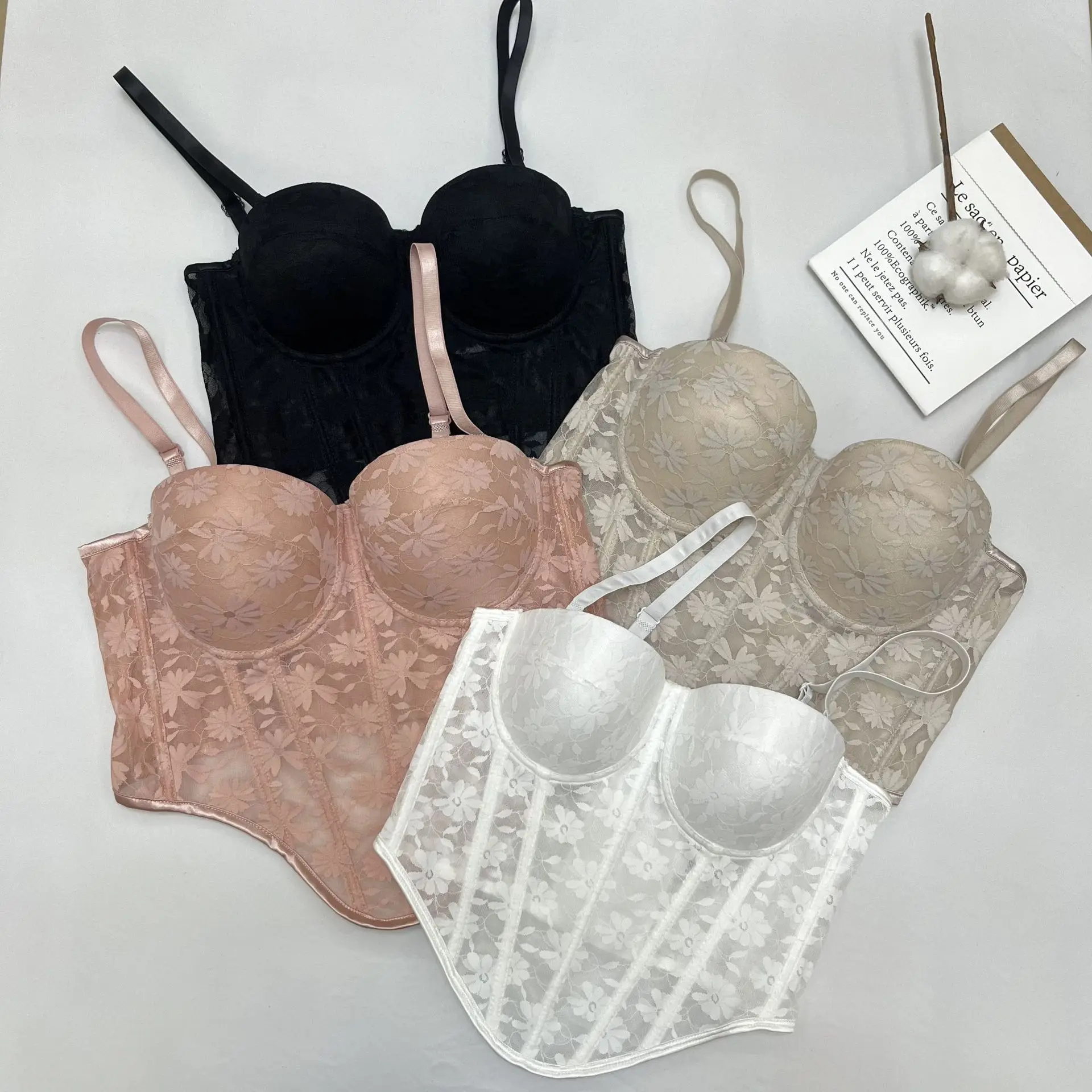 

Кружевные бюстгальтеры-топы, женские бралетты, сексуальное нижнее белье, топы-корсеты для вечеринок, летние корейские безрукавки, топы-бюстье для рейвов