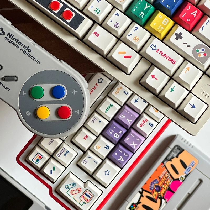 FBB Keycaps SFC 1990 171keys PBT Dye-Sub Custom Cherry Profile For Mx Cherry Switch Gaming Mechanical Keyboard 68 75% DIY Kit