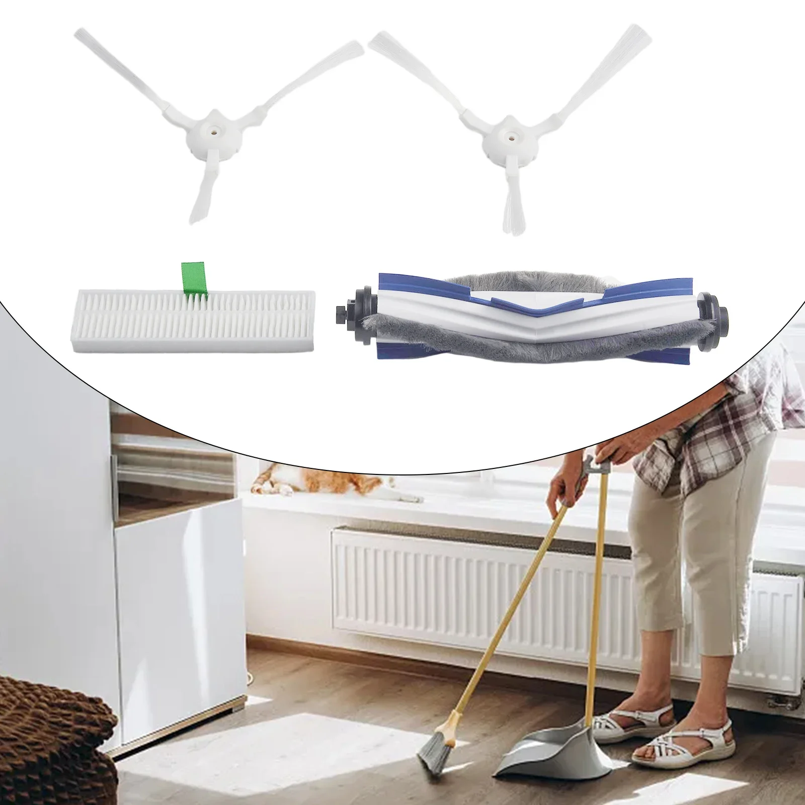 

Роликовая щетка, фильтр, боковые щетки, наборы инструментов для очистки, робот-пылесос, практичный для Explorer 60 RR7427 RR7447