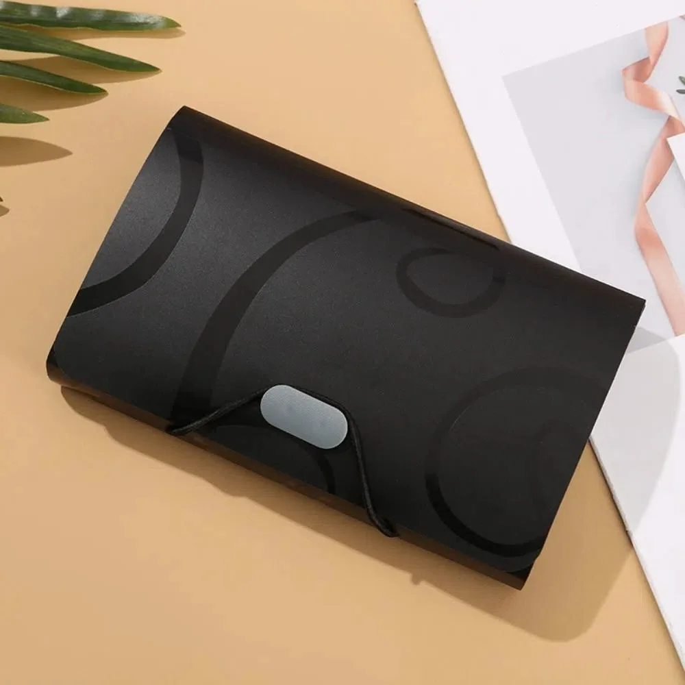 Portable Stripe Rainbow Organ Bag 13-grid Wear-resistant A6 File Storage Bag Large-capacity Spring Rope Bill Package School