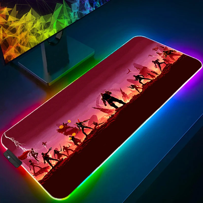 Alfombrilla de ratón RGB Doctor Strange Anime Gaming Mini Pc accesorios LED teclado alfombrilla de escritorio alfombra de jugador alfombrilla de ratón retroiluminación alfombrillas de ratón