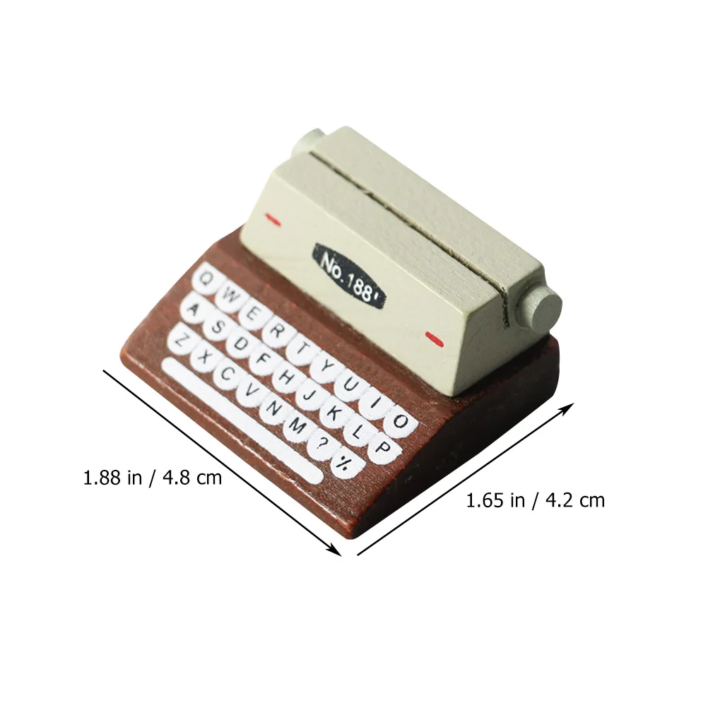

1pc Miniature Typewriter Model Retro Mini Fake Tiny Decor Ornament Plastic Toy Vintage Home Office Prop House Accessory