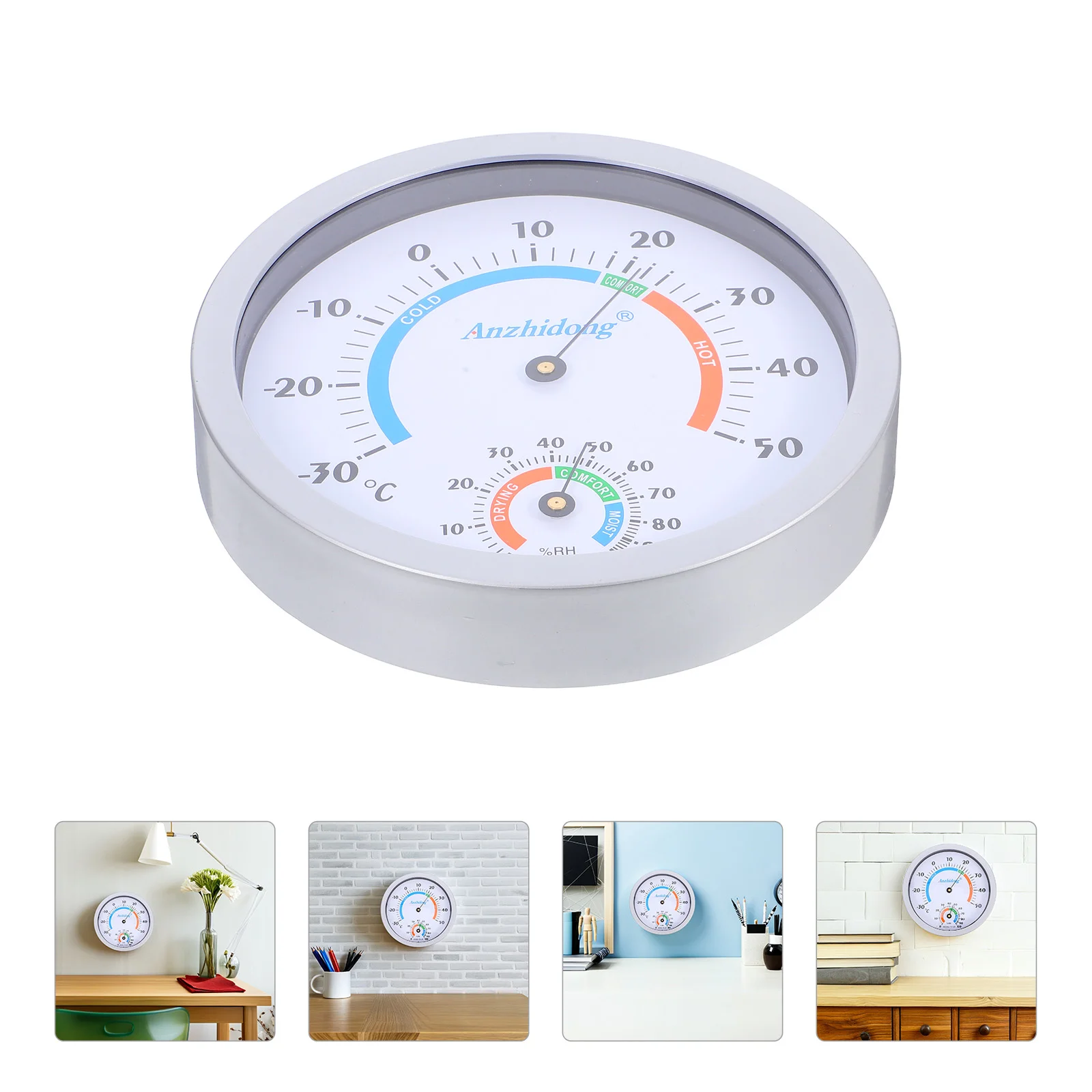 

Mini Indoor Thermometer Hygrometer Analog 2 in 1 Temperature Humidity Monitor Gauge for Home Room Office Accurate for Homes