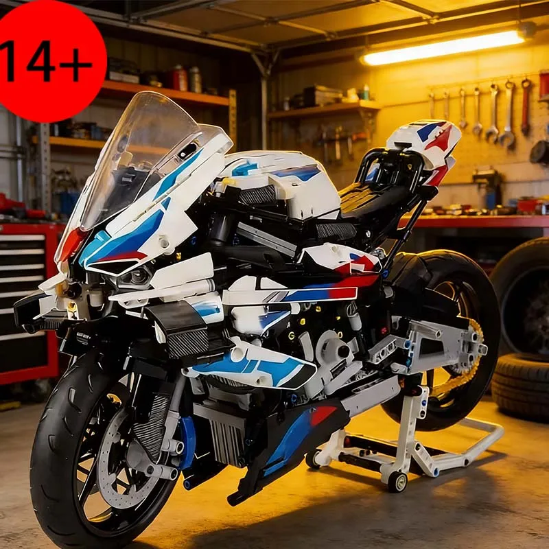 

DIY Motorcycle Building Blocks High Difficulty Assembly Model Kit Educational Toy Home Decor Creative Gift for Kids Boys