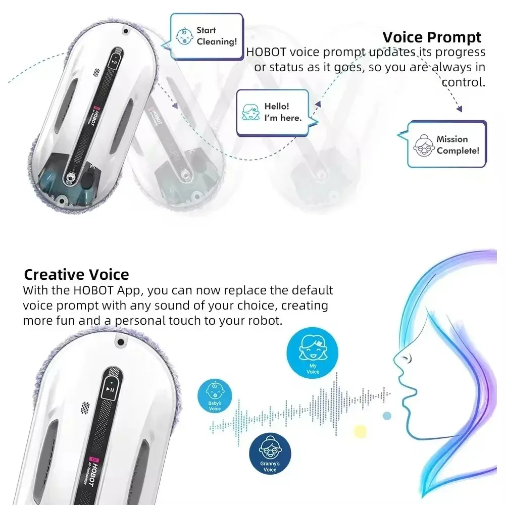 NEW  HOBOT R3 Window Cleaning Robot Fully-automatic Home Two-way Water Spraying Ponyo Glass Cleaning Robot Is Both Dry and Wet.