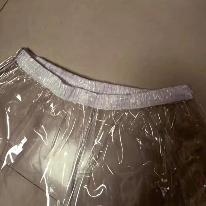 Sexy Couple Transparent PVC Boxer Shorts Wrapped Edges Rounded Soft Smooth Silent ABDL Plastic Pants Leak proof Diaper Panties