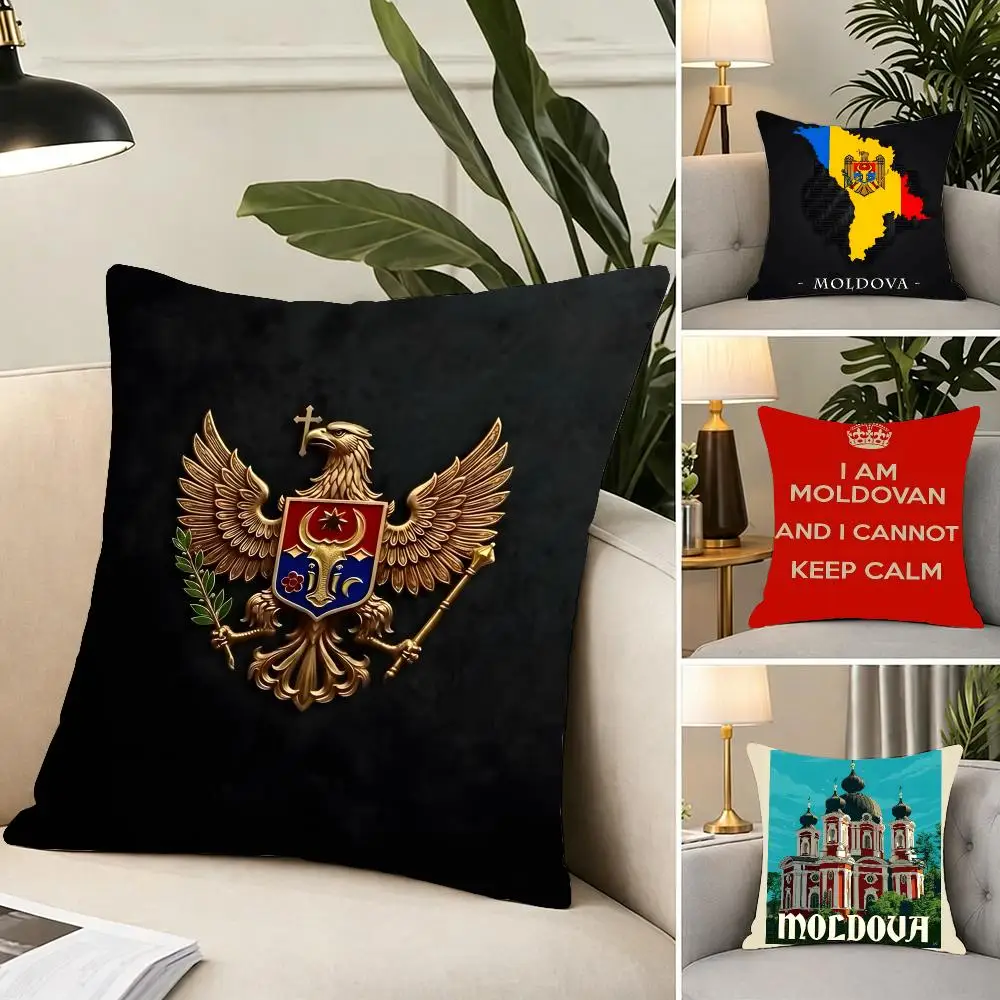 Culture Nation Nation Moldova Cushion Cover Portable floor cushion for travel Yoga Minimalist text 2way tricot