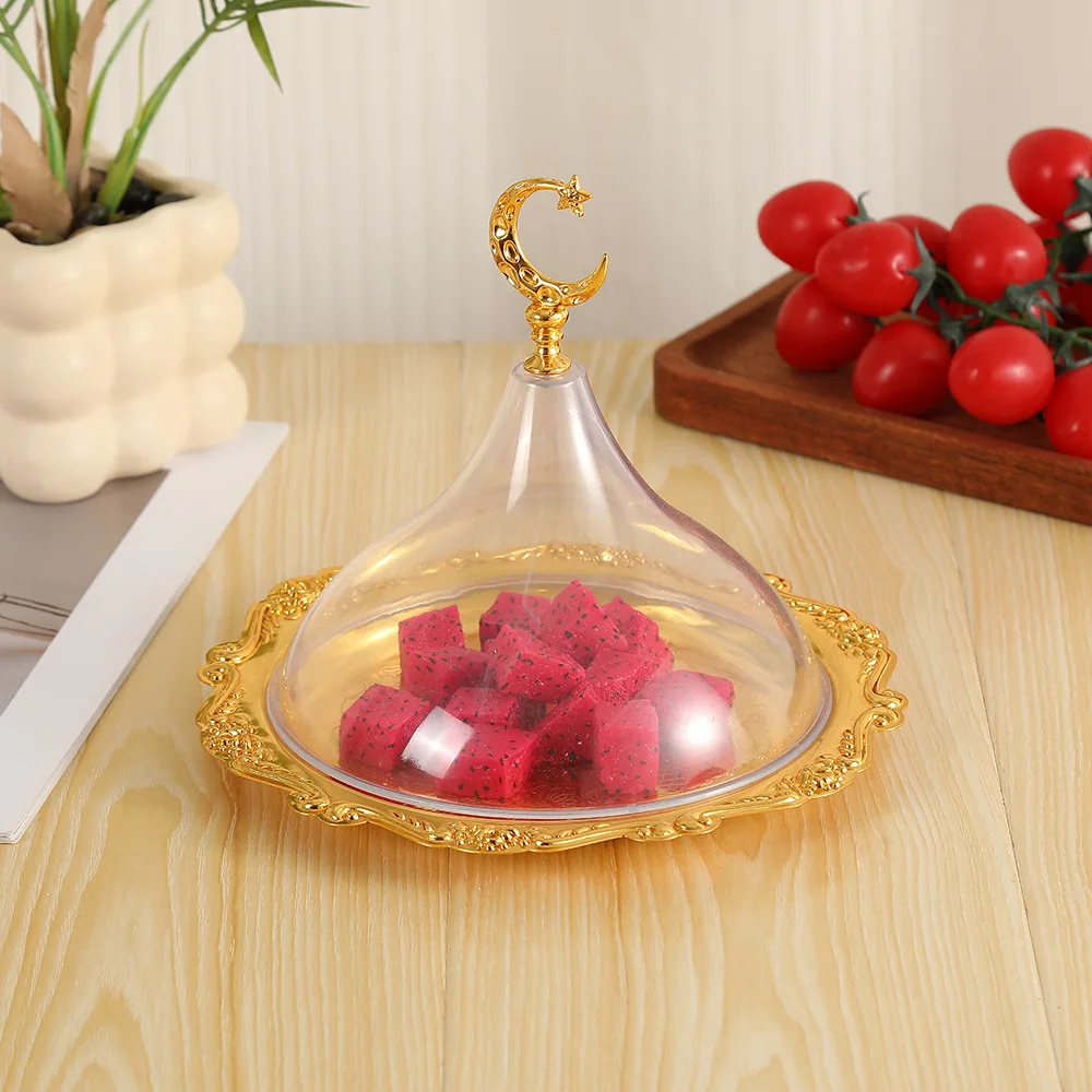 Directly from the manufacturer Golden Dim Sum Plate Moon with Cover Wrought Iron Dim Sum Storage Plate Simple