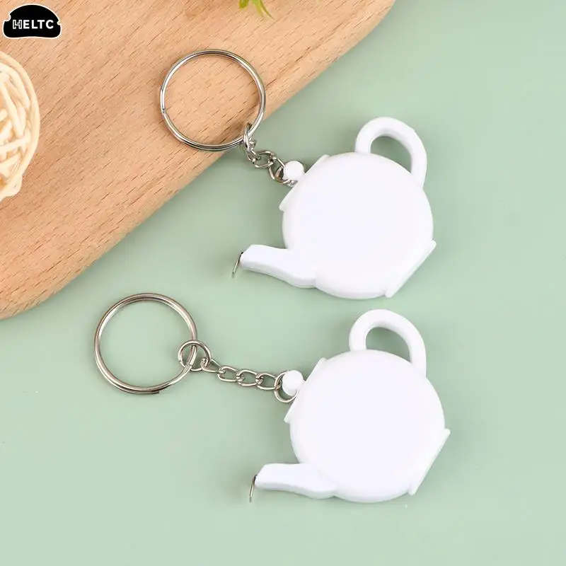 1/1.5M Mini Teapot Tape Measure Keychain With Horizontal Bubble Plastic Portable Retractable Ruler Centimeter/Inch Tape Measure