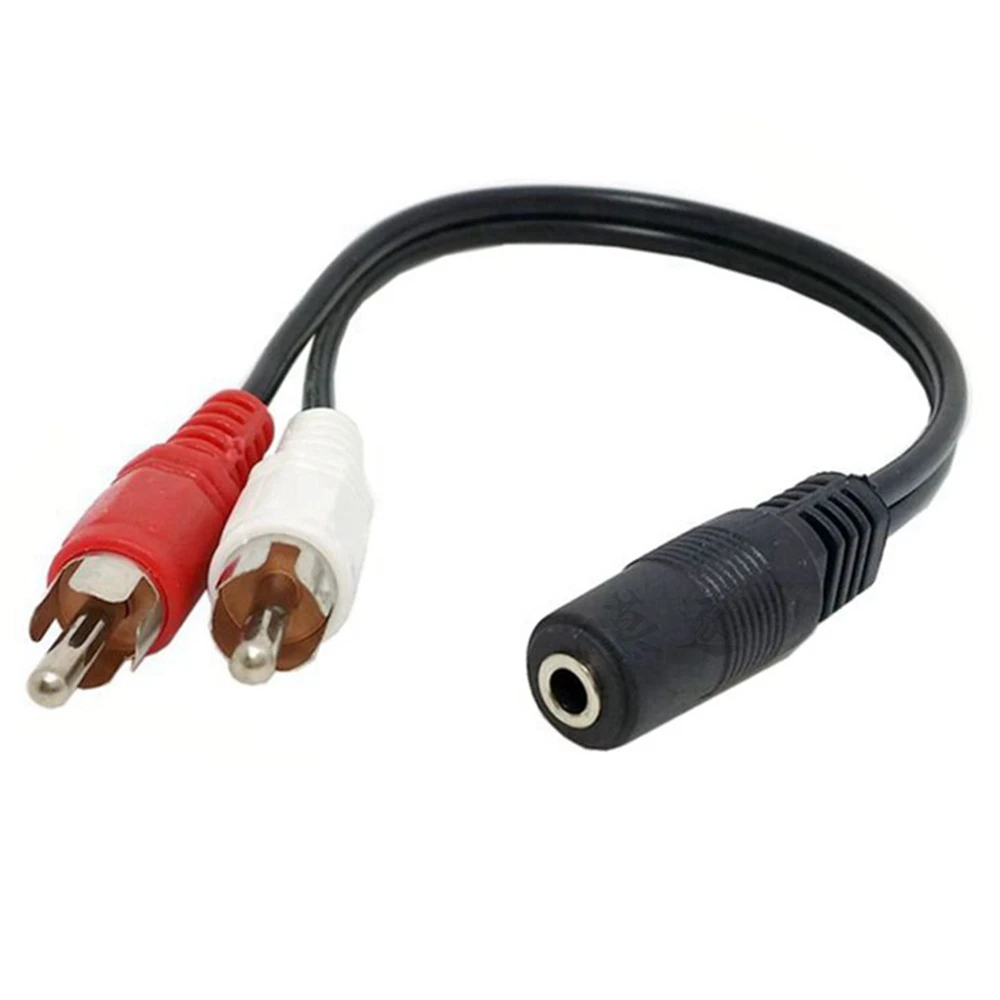 Universal RCA cabo de áudio estéreo, fêmea para 2RCA macho Jack, 3.5mm AUX Y adaptador para DVD amplificador