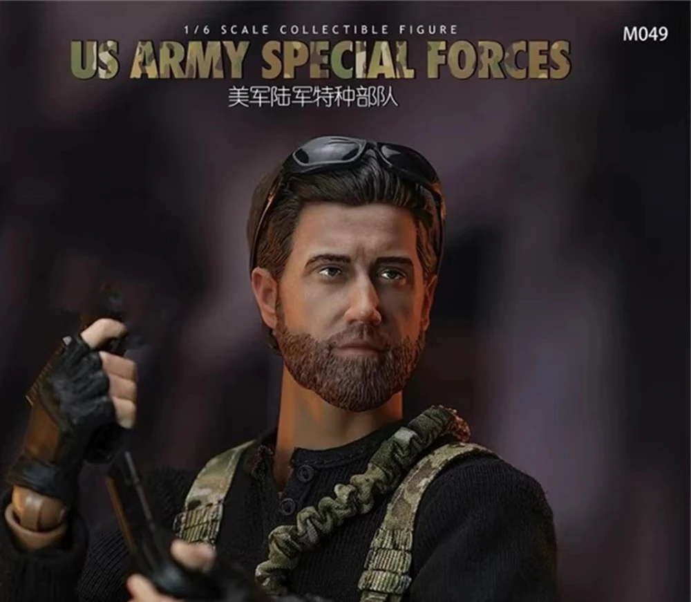 

Scale 1/6th US. Soldier Doll Male Head Sculpt Carving with Neck Connector Sunglasses Gloved Hand For 12" Figure Mini Times M049