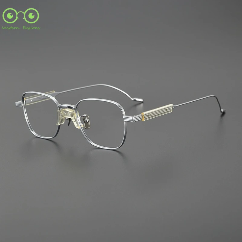 

Pure titanium glasses frame famous designer pure handmade square frame fashion men's frame women can match myopia sports style