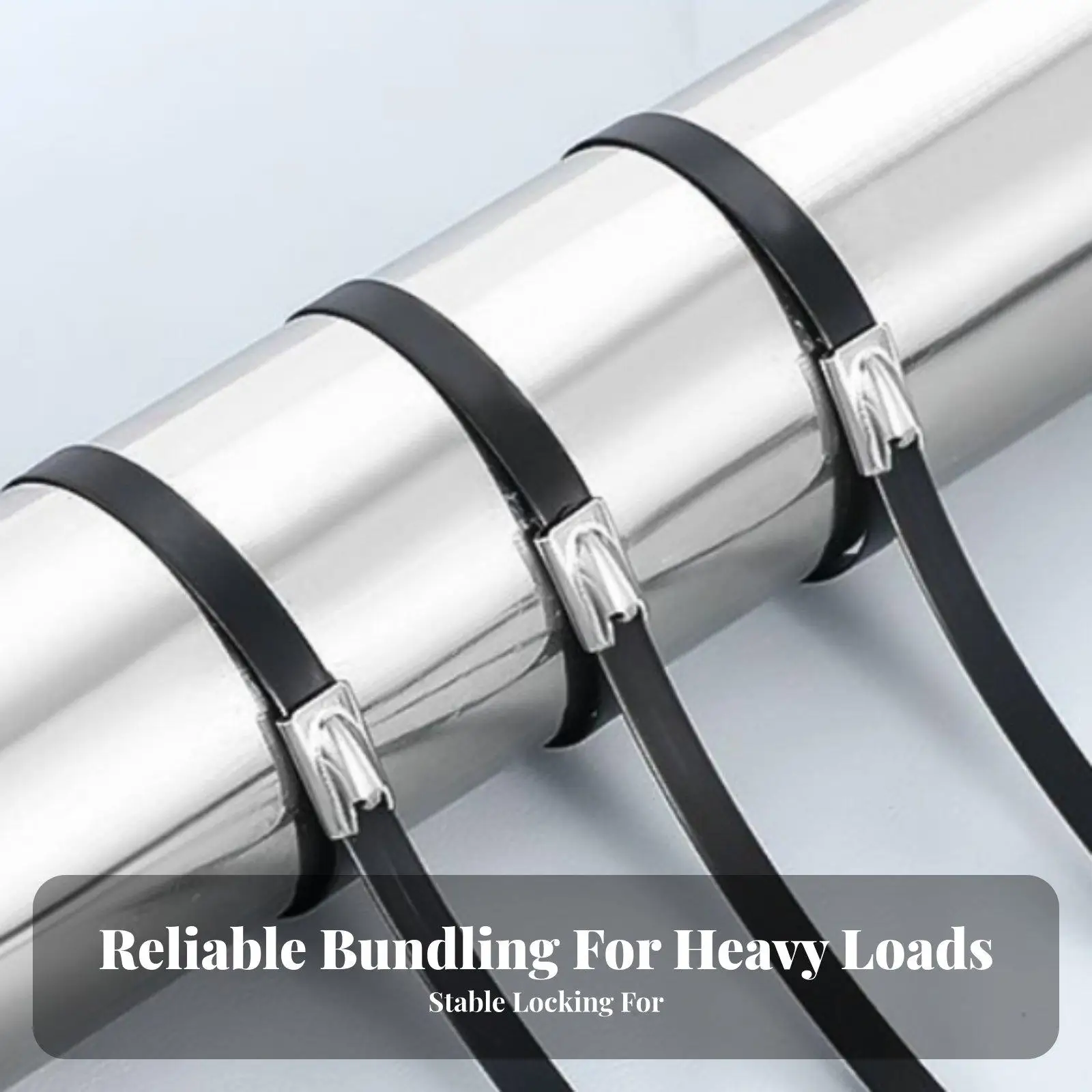 Reusable Metal Cable Ties 304 Stainless Steel Locking Straps for Industrial Fastening and High Heat Resistant Fixing