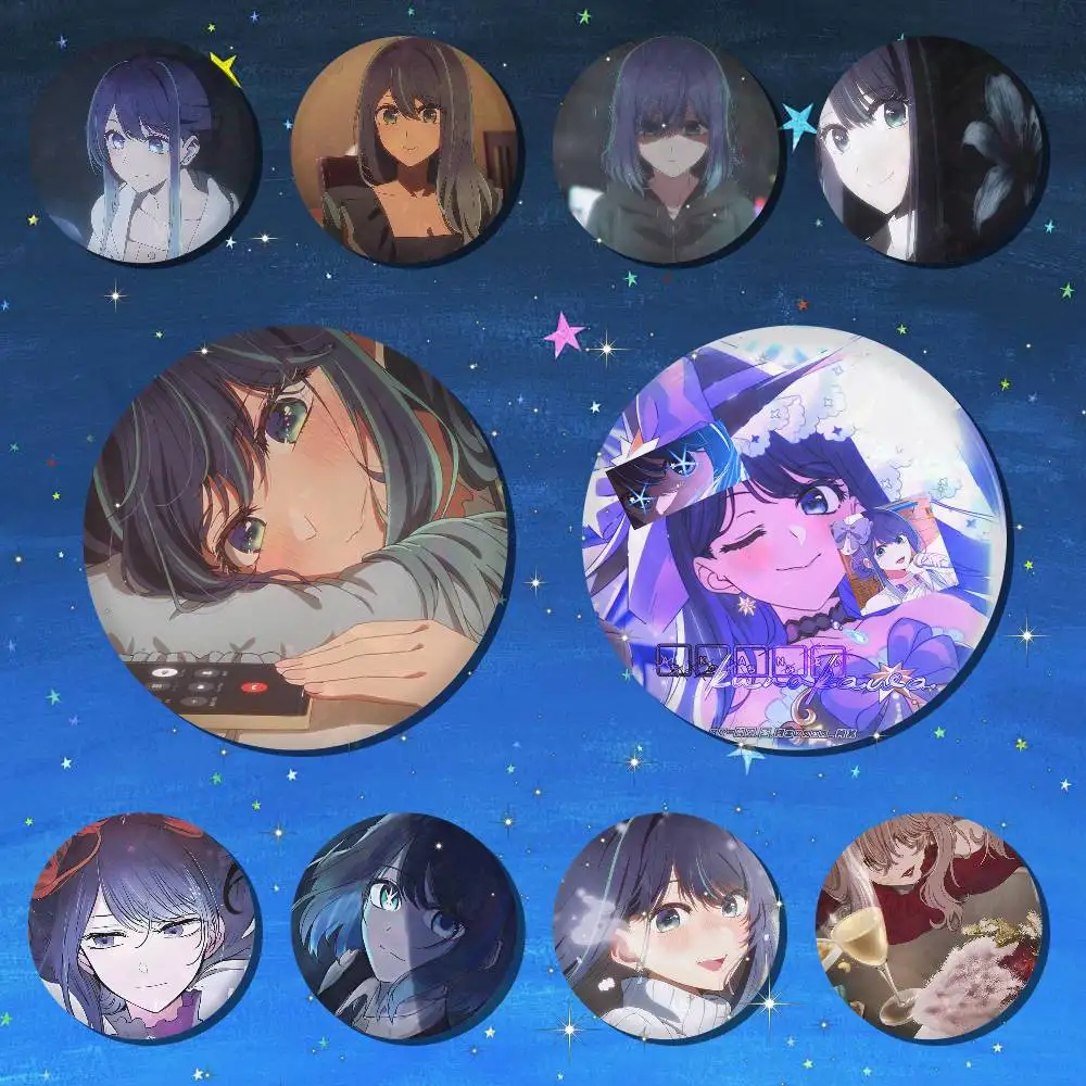 A-Kurokawa Akane Anime Cartoon Round Brooches On Backpack Jacket Acrylic Button Pins Collection Gifts
