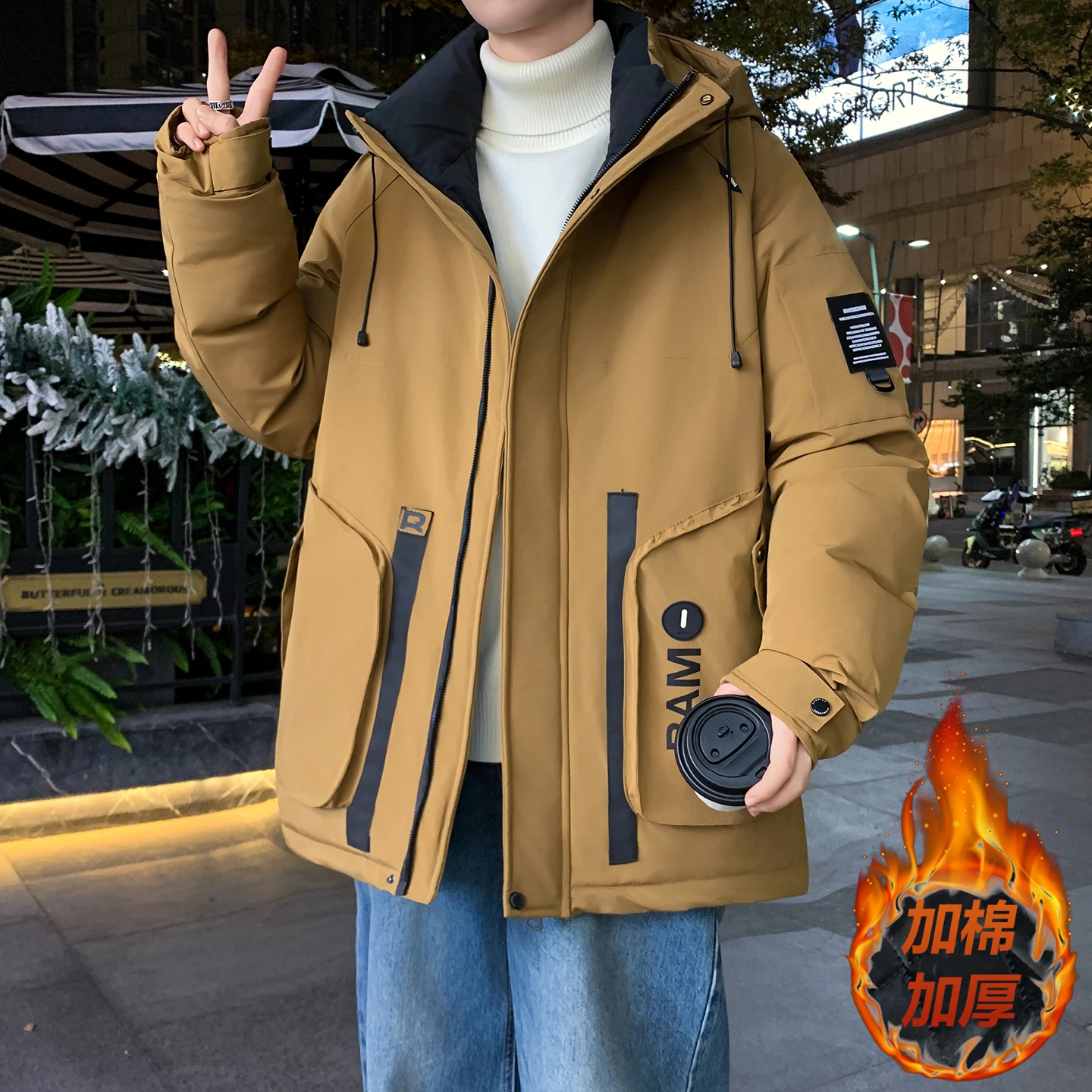 Casual Warm Hooded Cotton-Padded Jackets Winter High Quality Windproof Paraks Tops Clothing Outwear Fashion Loose Thicken Coats