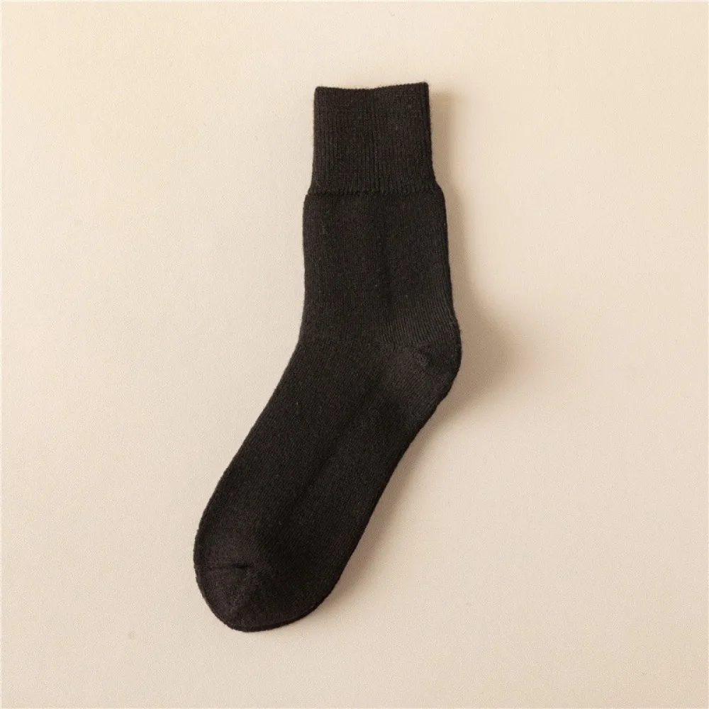 

Unisex Socks Thick Thermal Winter Warm Socks Solid Color Breathable Wool Socks Mid-Calf Length Soft Boot Socks Outdoor