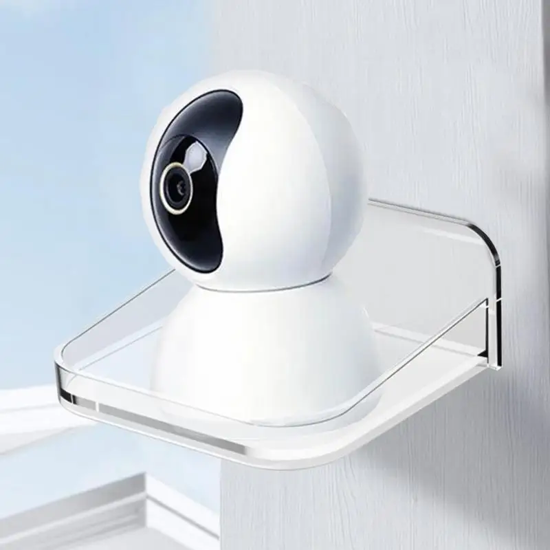 1PCS Surveillance Camera Shelf Acrylic Adhesive Wall Mount Stand Storage Rack For Small Items In Living Room Bathroom Bedroom