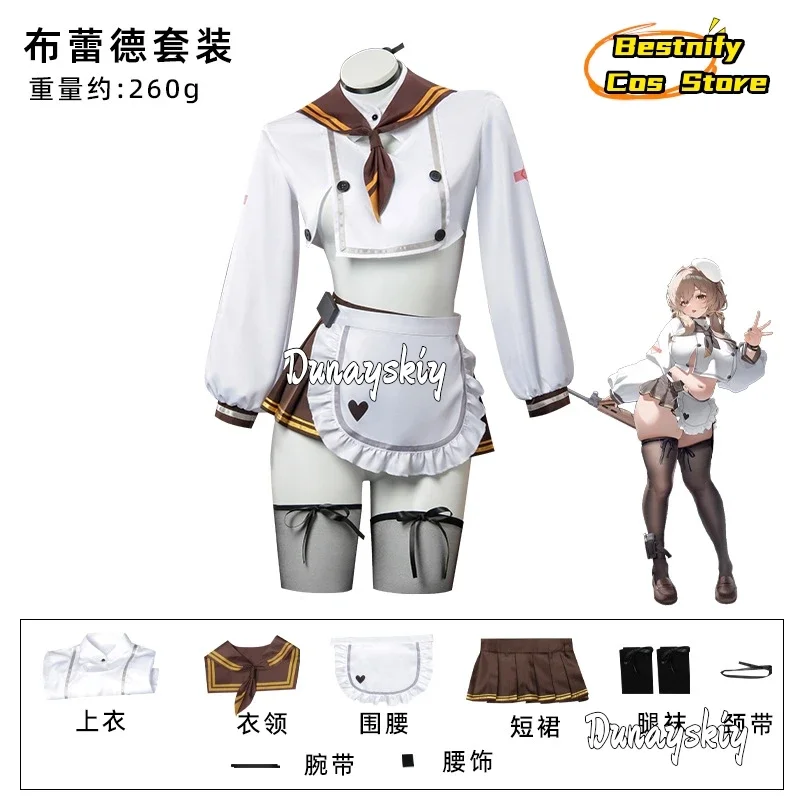 CosplayNIKKE-Disfraz de trenzas para mujer, trenzas de la diosa de la victoria, peluca de Cosplay, vestido de sirvienta Sexy, trajes de Anime, juego de rol S