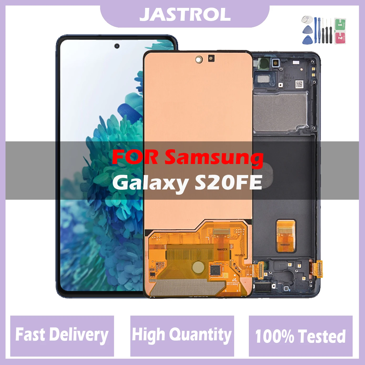 

6.5'' AMOLED LCD For Samsung Galaxy S20FE G780 G781B S20 FE Display Touch Screen Digitizer Assembly Replacement + Frame