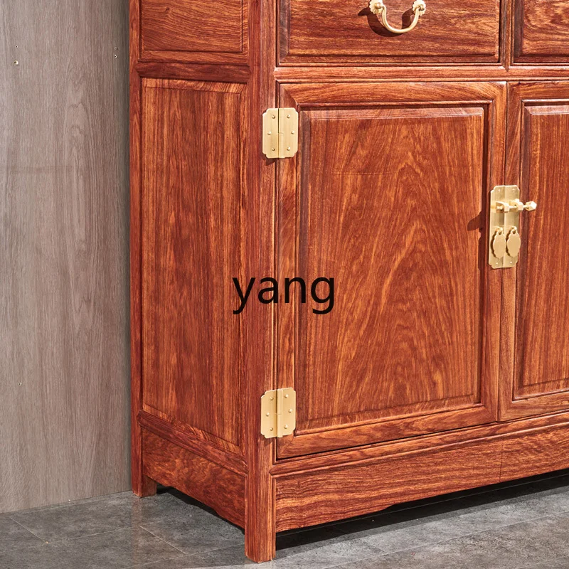 CX mahogany dining side cabinet red sandalwood entry new Chinese style living room solid wood tea entrance locker