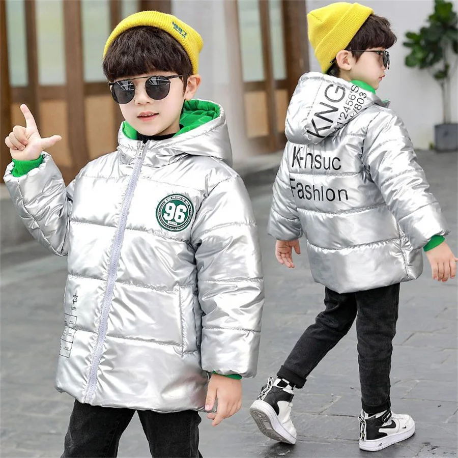 4 6 8 10 12 14 Years Boys Jacket Autumn Winter Thicken Warm Teenager Kids Patchwork Plaid Jackets Fashion Hooded Boys Coat
