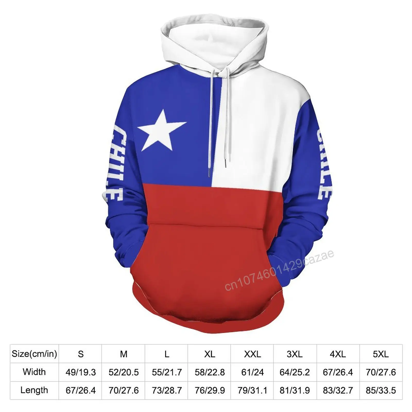 Chile Country Flag 3D Hoodie Polyester Cool Men Women Harajuku Sweatshirt Unisex Casual Pullover Hoodies