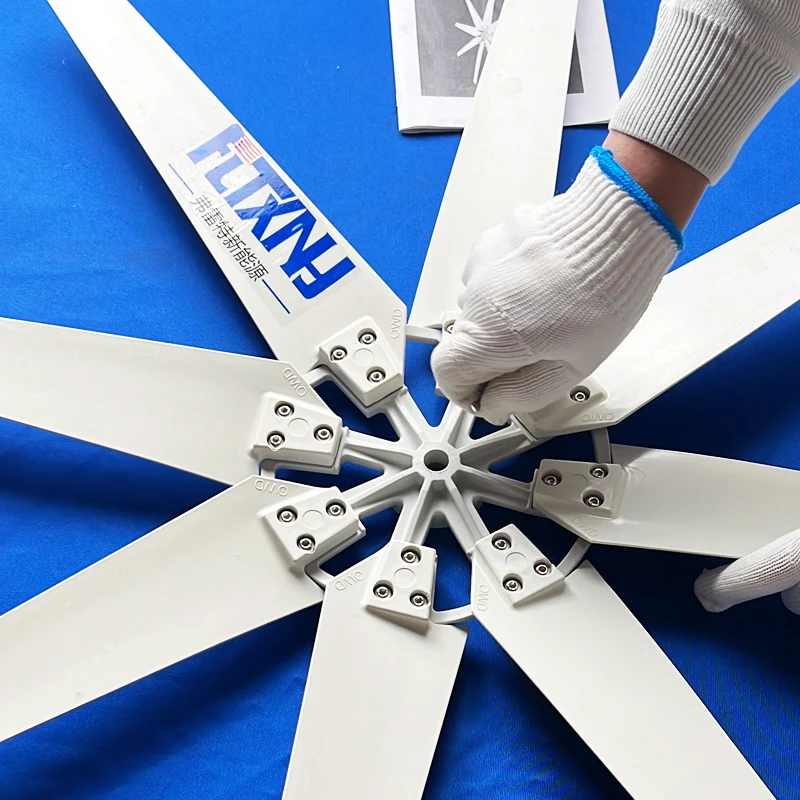 مولد تربيني طاحونة هوائية قوة 15KW 12 فولت 24 فولت 48 فولت 10 شفرات مع نظام خارج الشبكة Mppt ووحدة التحكم في الشحن الهجين للمنزل #3