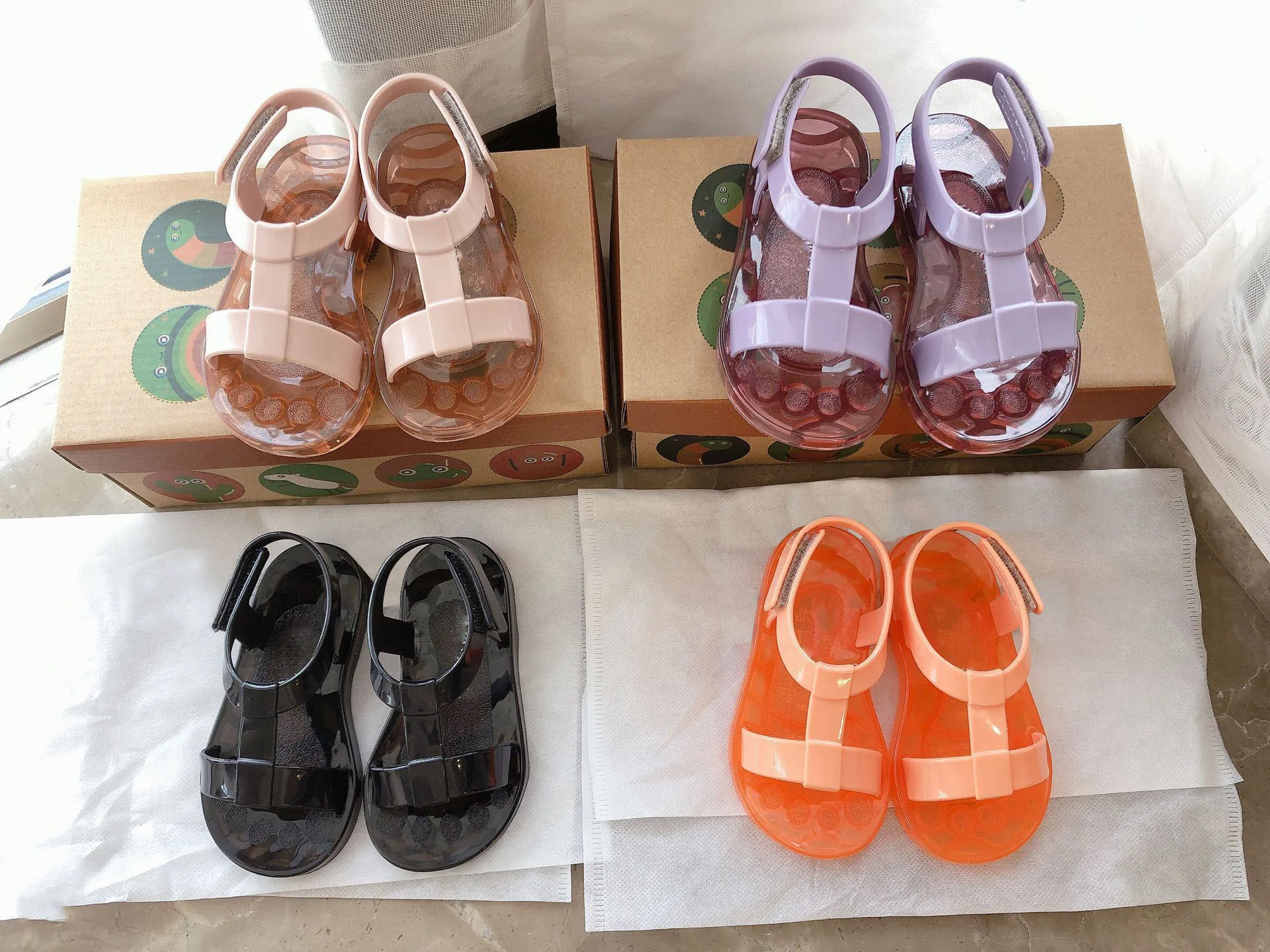 Sandali estivi per bambini ragazzi Casual open-toe Jelly shoes Girls Sweet beach shoes