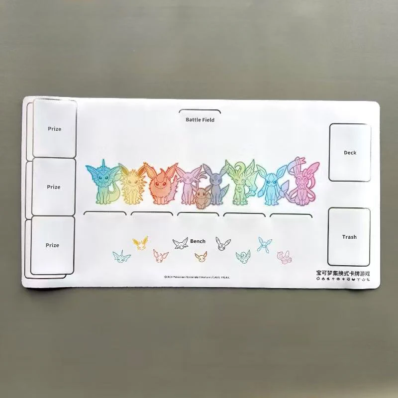 Diy Self Made Ptcg Eeveelution Karte Schlacht Matte Ptcg Einzelspieler Brettspiel Karte Duel Platte Schlacht Matte Karte Pad Lagerung Box