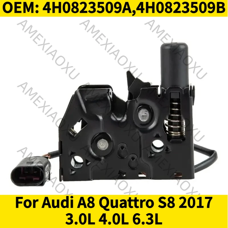 

1PC OEM: 4H0823509A,4H0823509B For Audi A8 Quattro S8 2017 3.0L 4.0L 6.3L Lower Engine Hood Catch Latch Lock AMEXIAOXU