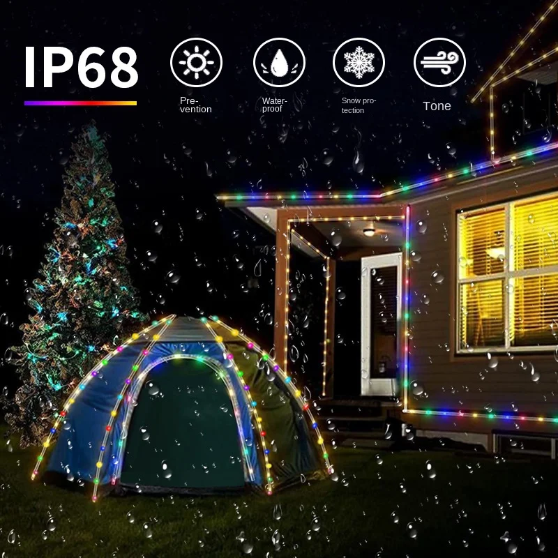 Colorful Leather Wire Bluetooth Music Remote Light String Atmosphere Light Christmas Light Festival Lantern